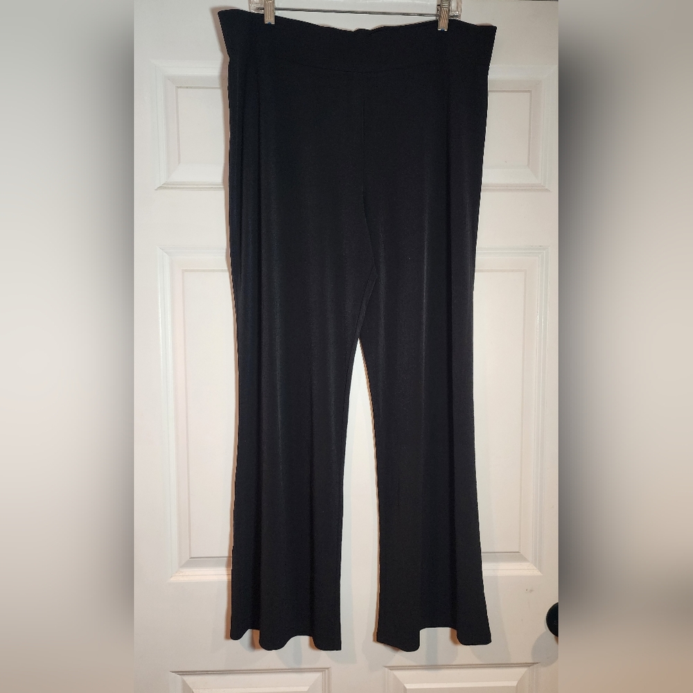 Willi Smith Stretchy Black Pull On Wide Leg Dress Pants XL
